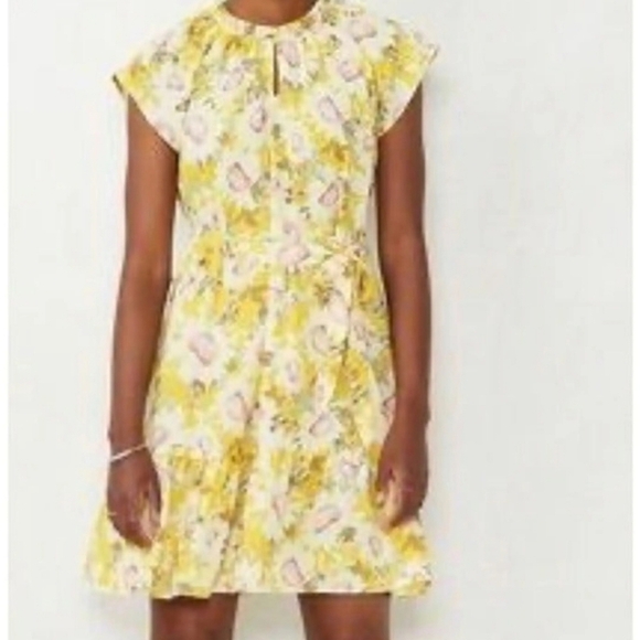 LC Lauren Conrad Dresses & Skirts - Lauren Conrad Romantic Flirty Summer Twee Yellow Floral Cap Sleeve Dress XXL